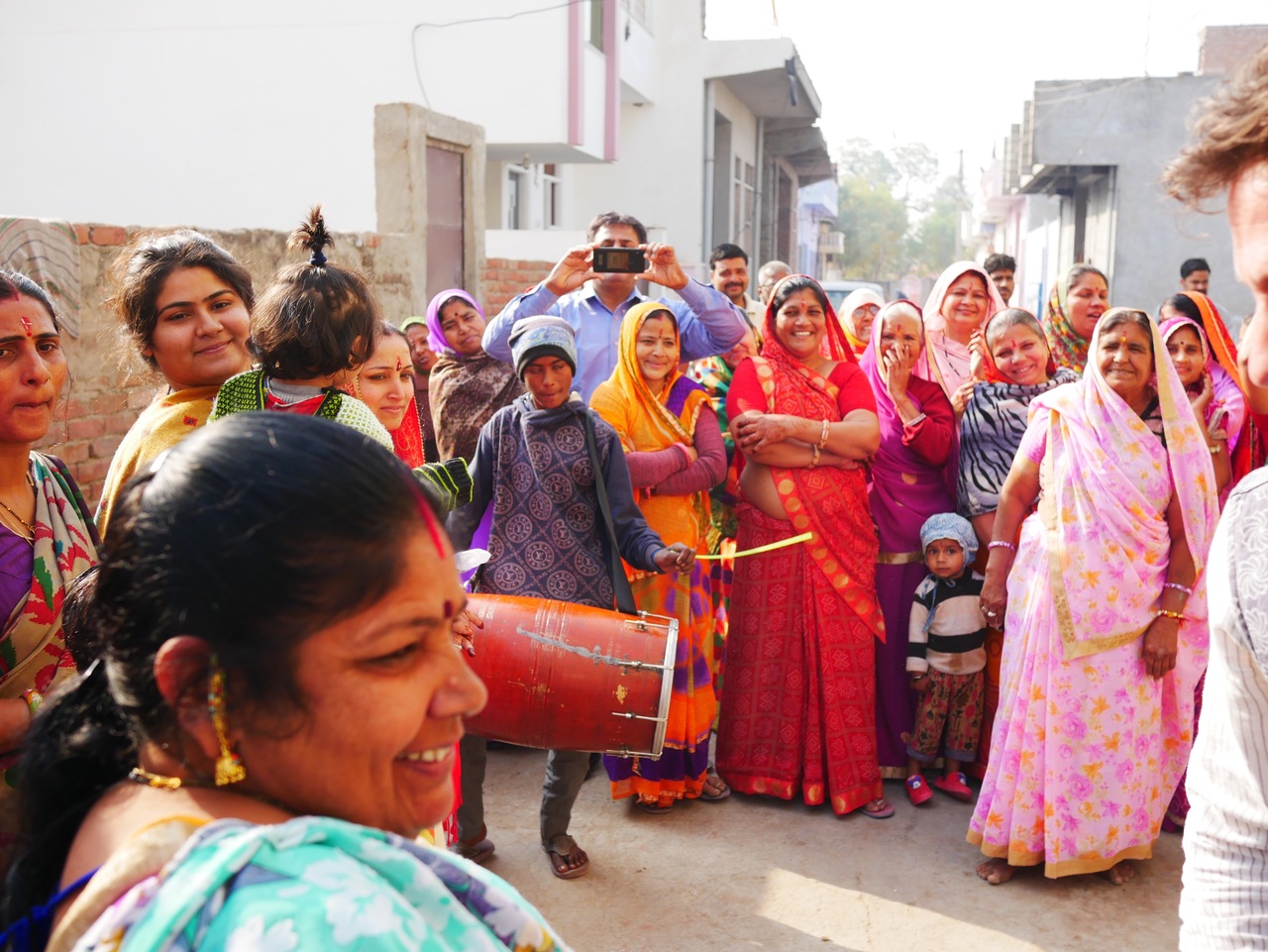 A small celebration at the streets of Bagru village.
